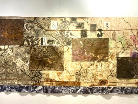 Rebecca Schultz Mapping Our Watershed 2023 Mixed Media, 60″ x 144″