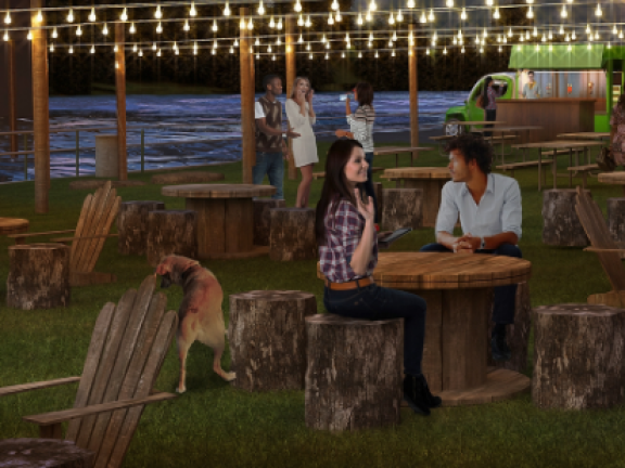rendering of Parks on Tap 2016 on Schuylkill Banks